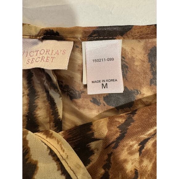 Victoria’s Secret Y2K Animal Print Sheer Tie Front Wide Leg Lounge Pants Size M - Picture 7 of 8